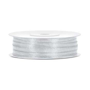 Panglică satinată argintie - 3mm/50m