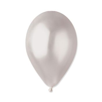 100 baloane alb perlat metalic Gemar - 21 cm