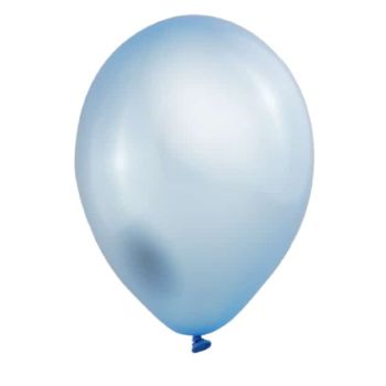 100 baloane albastru deschis metalic - 27 cm