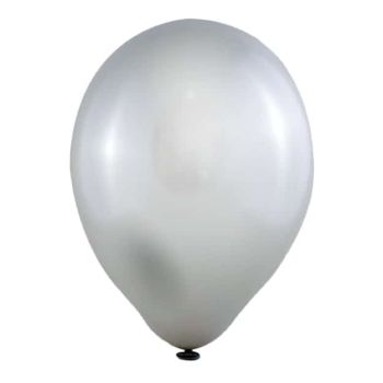 100 baloane argintii metalice - 23 cm
