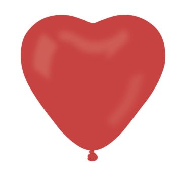 100 baloane rosii inima - 16 cm