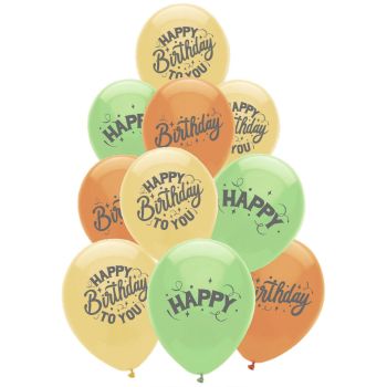 25 baloane colorate Happy Birthday - 30 cm