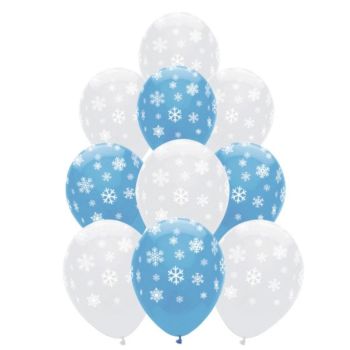 25 baloane cu fulgi de nea - 30 cm