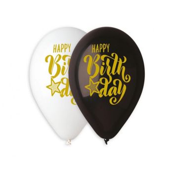5 baloane Happy Birthday 33 cm