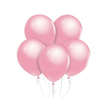 50 baloane roz metalic - 30 cm