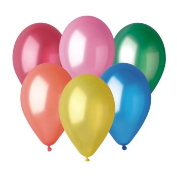 100 baloane multicolore metalice Gemar - 25 cm