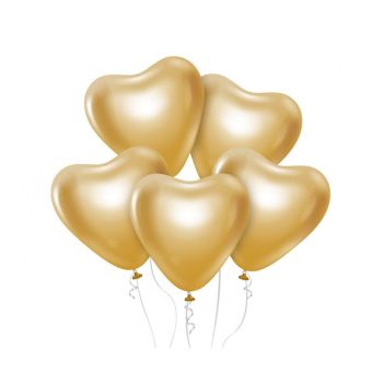 6 baloane inima aurii - 30 cm