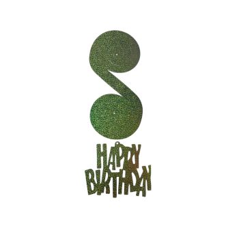 6 spirale decorative verde închis Happy Birthday