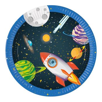 8 farfurii Rocket Space - 23 cm