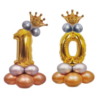 Baloane decorative aurii 10 ani
