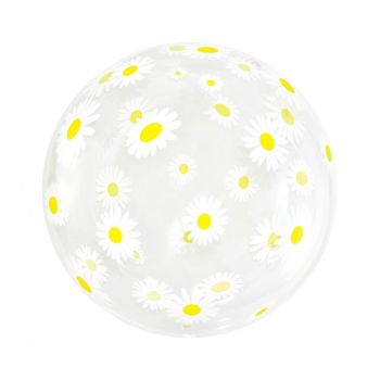 Balon bobo transparent cu flori - 50 cm
