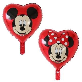 Balon cu doua fețe Mickey si Minnie 45 cm