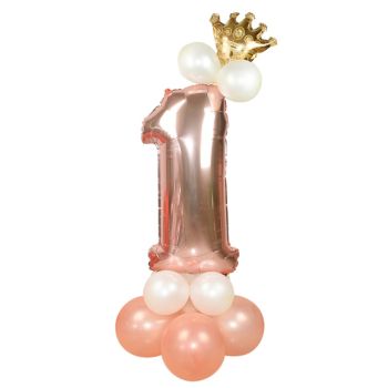 Balon decorativ roz gold cifra 1