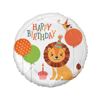 Balon Happy Birthday cu leu 44 cm