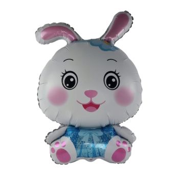 Balon iepure cu bleu 74 cm