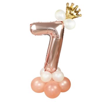 Balon decorativ roz gold cifra 7