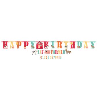 Banner personalizabil Happy Birthday - 304 x 23.4 cm