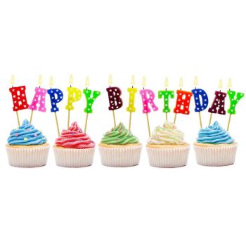 Lumanari Happy Birthday cu stelute