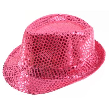 Pălărie disco roz închis cu paiete