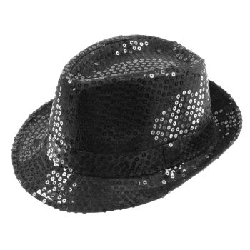 Pălărie disco neagră cu paiete