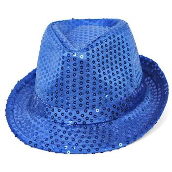 Pălărie disco albastră cu paiete