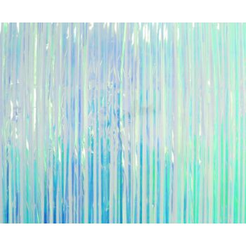 Perdea decorativa bleu iridiscent - 100 x 200 cm
