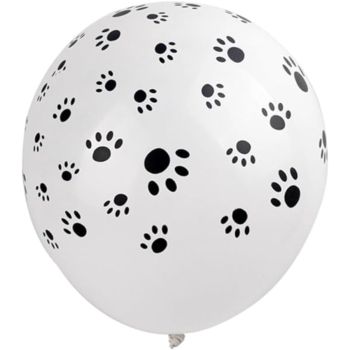 10 baloane albe design imprimat cu labute