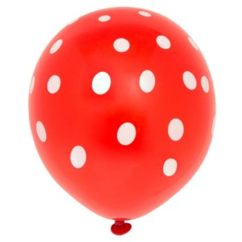 10 baloane roșii cu buline