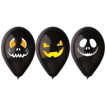 3 baloane negre Halloween - 30 cm