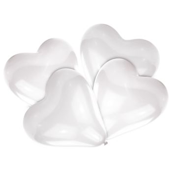 5 baloane latex inimă albă - 30.4 cm