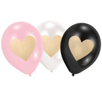 6 baloane cu inimi - 22.5 cm