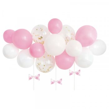 Ghirlandă baloane cu roz și alb