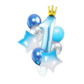 Baloane decorative cu cifra 1 bleu