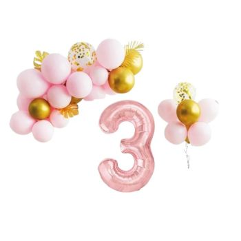 Balon decorativ cifra 3 roz