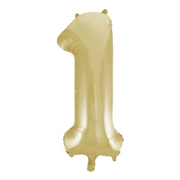 Balon cifra 1 auriu - 86 cm