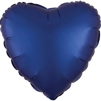 Balon satinat inimă albastră - 43 cm