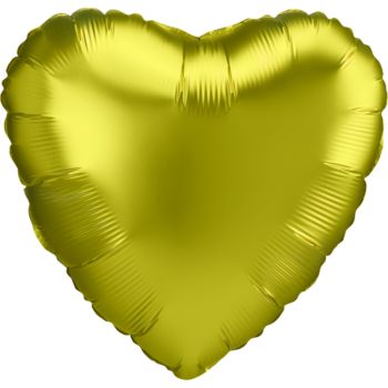 Balon satinat inimă lemon - 43 cm
