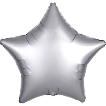 Balon stea argintiu satinat - 43 cm