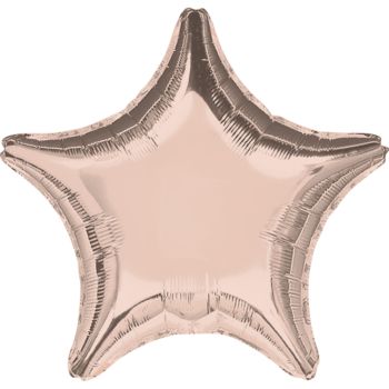 Balon stea roz gold - 43 cm