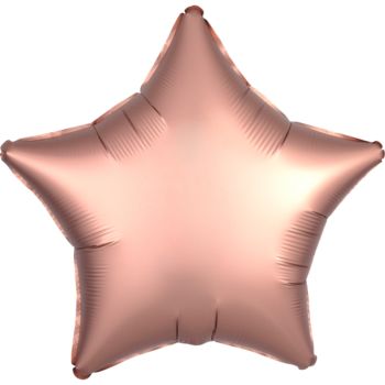 Balon stea roz satinat - 43 cm
