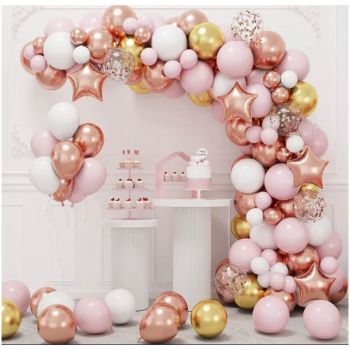 Ghirlandă de baloane roz și auriu