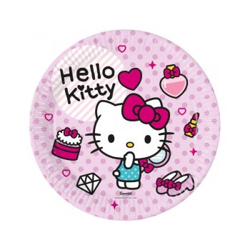 8 Farfurii Hello Kitty Fashion - 23 cm