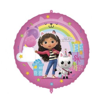 Set balon folie Gabby's Dollhouse, contragreutate si rafie - 46 cm