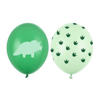10 baloane verzi cu dinozauri 30 cm