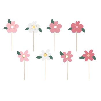 8 decorațiuni floare pentru prăjituri
