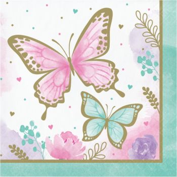 16 șervețele Butterfly Shimmer