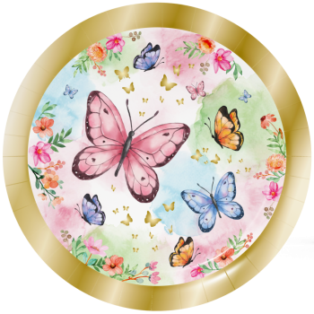 8 farfurii Butterfly Shimmer - 23 cm