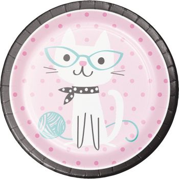 8 farfurii Cats Purr-fect Party