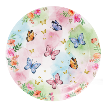8 farfurii party Butterfly Shimmer - 18 cm