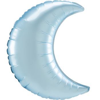 Balon folie semiluna bleu satin 43 cm